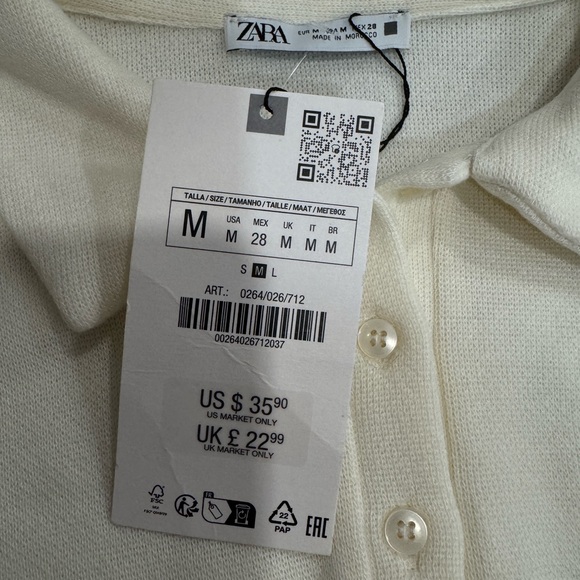 Zara Ivory Button-Up Top - Picture 3 of 7
